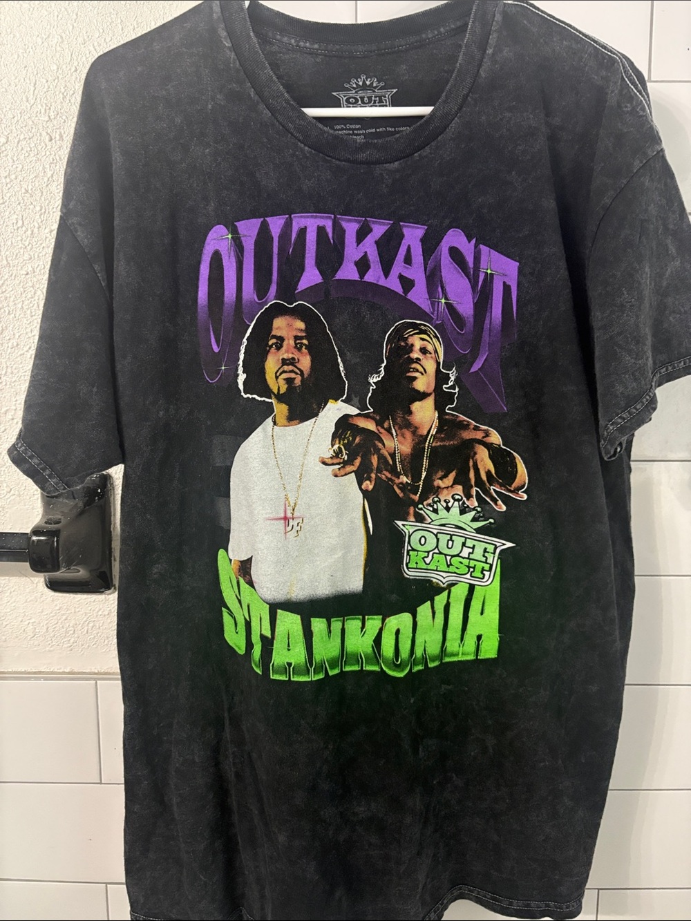 Stankonia Graphic Tee - Black with Purple & Green Print